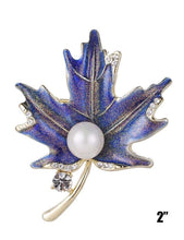 Load image into Gallery viewer, Maple Leaf/Pearl Brooch
